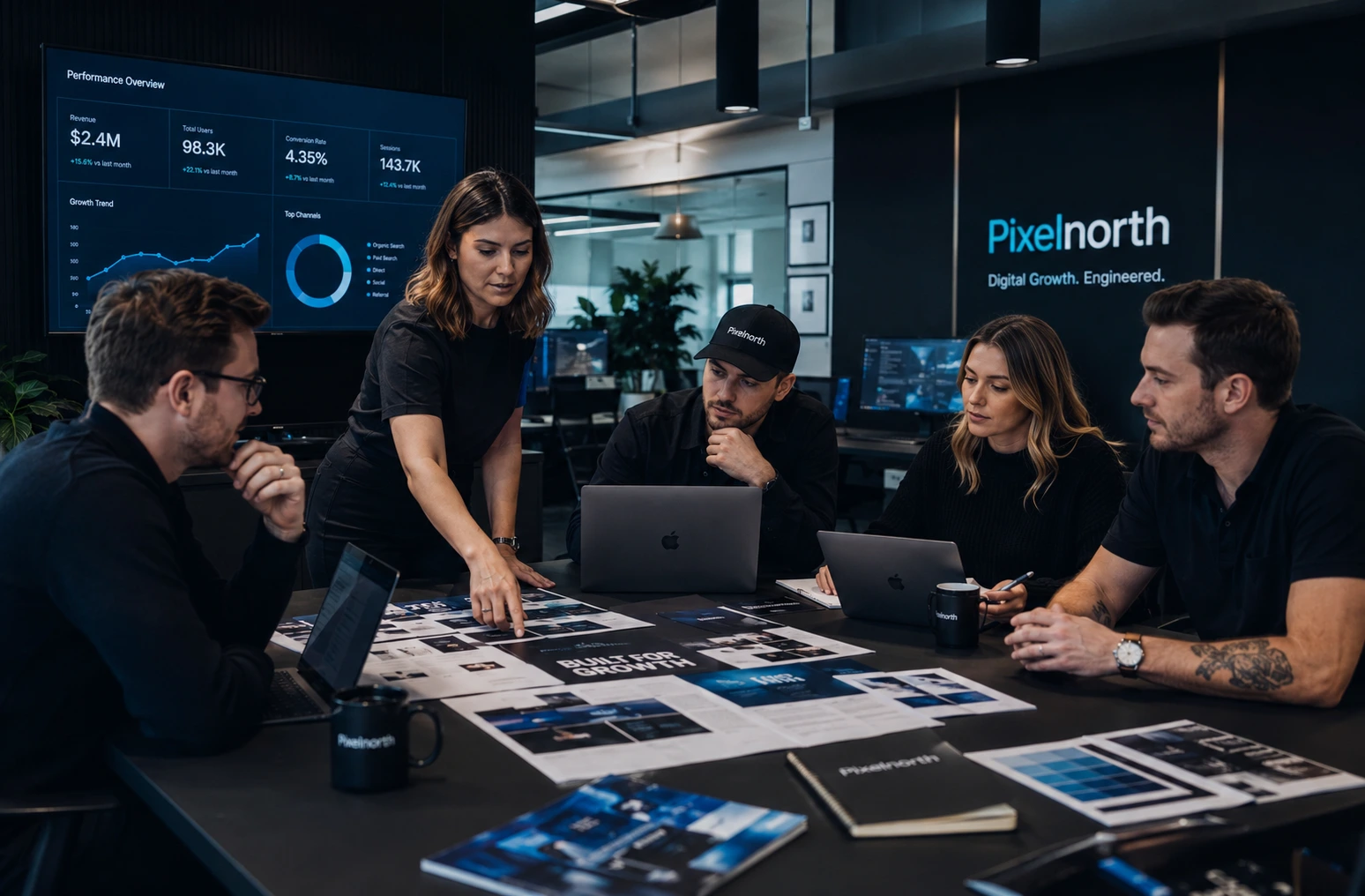 Pixelnorth digital marketing team planning a campaign